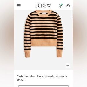J. Crew Black and Tan Striped Sweater